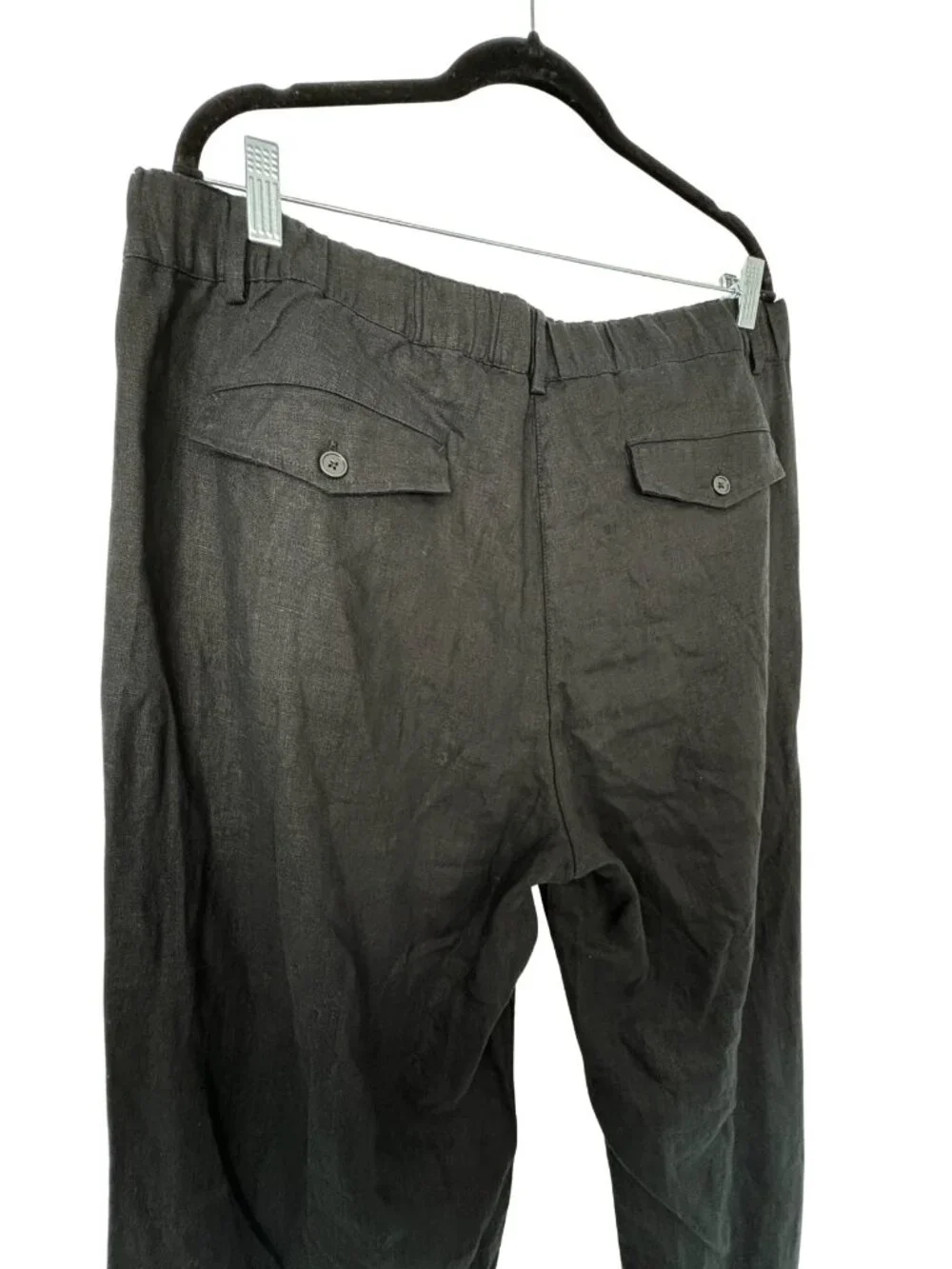 Banana Republic Black Wide-Leg Linen Pants Size XL Minimalist Capsule